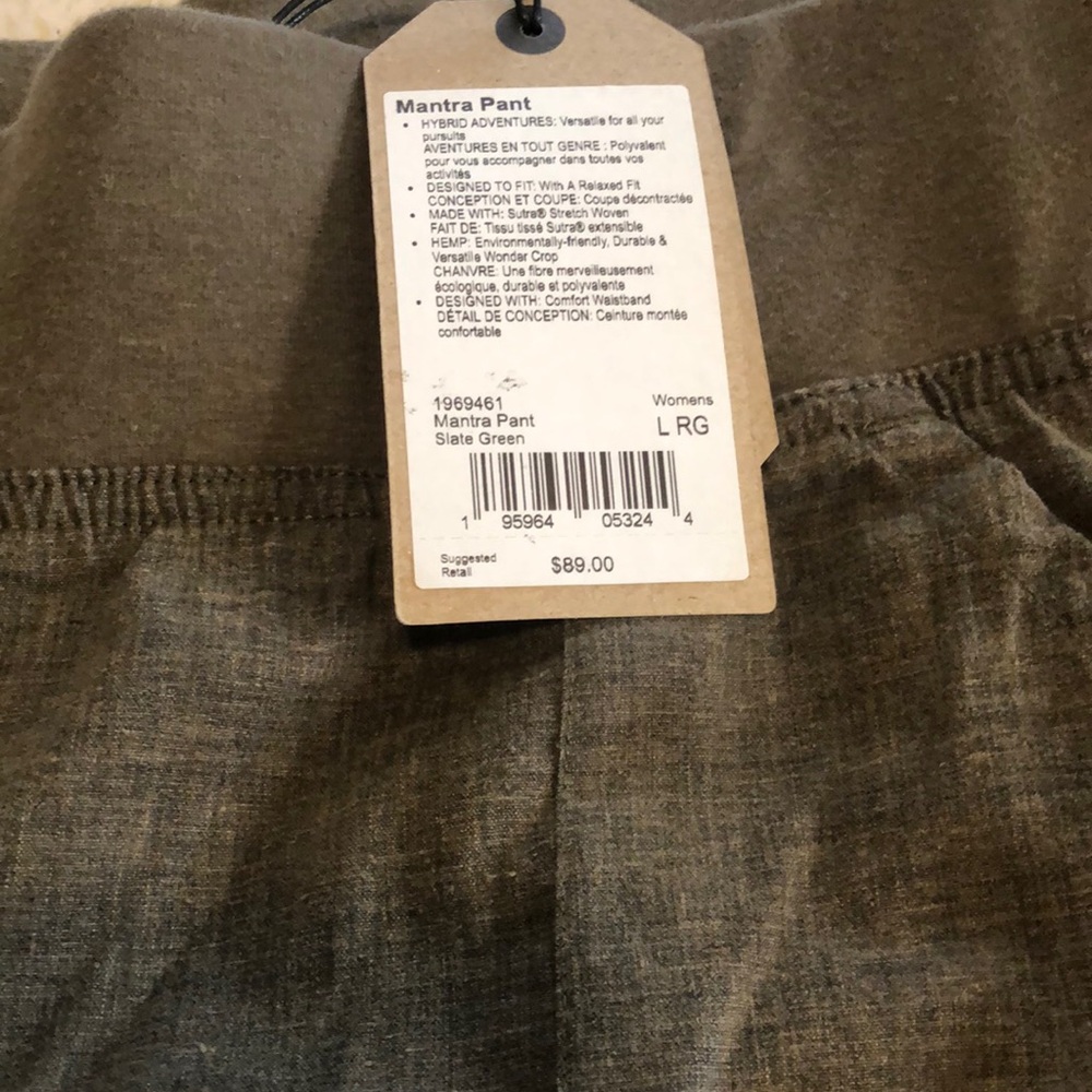 Prana Green Chinos with Elastic Waistband
